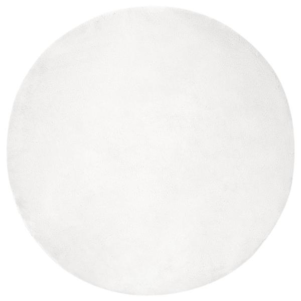 Kunstfell Hasen Teppich Weiß Ø 160 cm Polyester