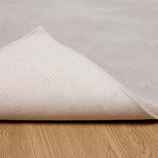 Kunstfell Hasen Teppich Beige 120 x 170 cm Polyester