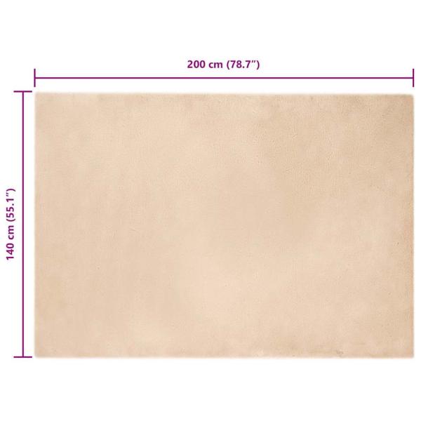 Kunstfell Hasen Teppich Beige 140 x 200 cm Polyester