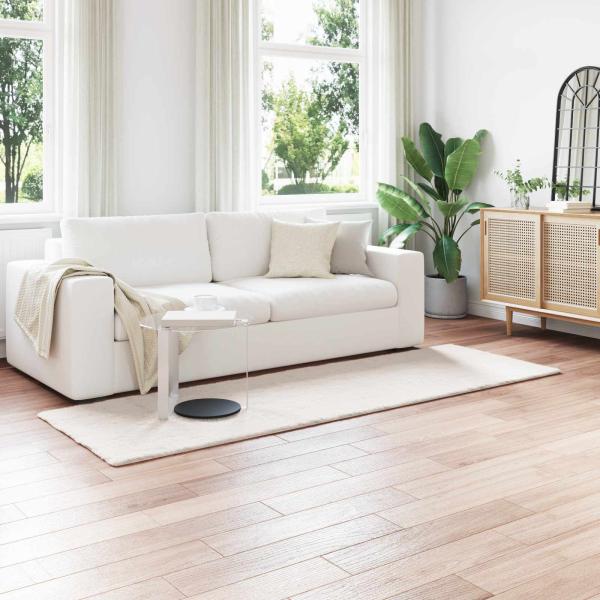 ARDEBO.de - Kunstfell Hasen Teppich Creme 80 x 250 cm Polyester