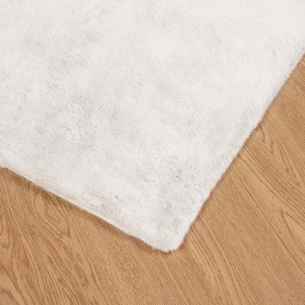 Kunstfell Hasen Teppich Creme 140 x 200 cm Polyester