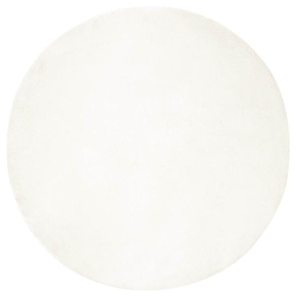 Kunstfell Hasen Teppich Creme Ø 160 cm Polyester