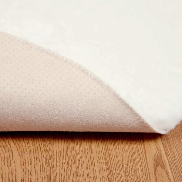 Rutschfester Teppich aus Kunstkaninchenfell OLITE Creme