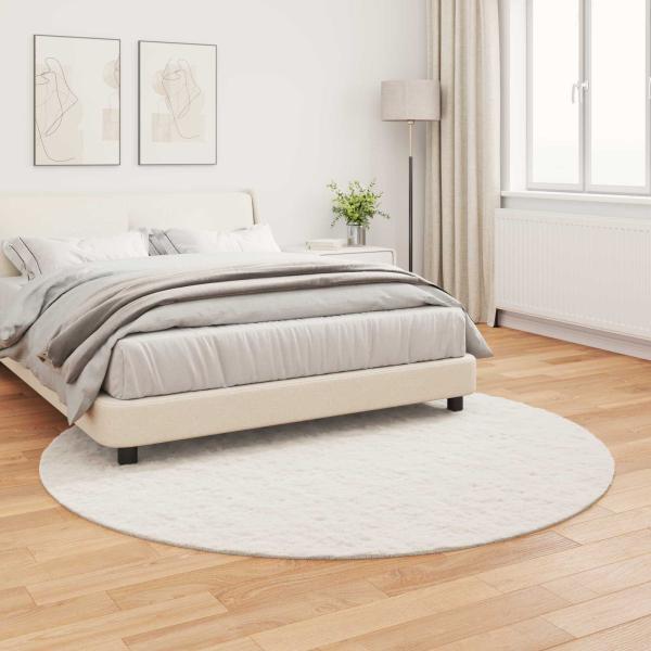 Kunstfell Hasen Teppich Creme Ø 160 cm Polyester