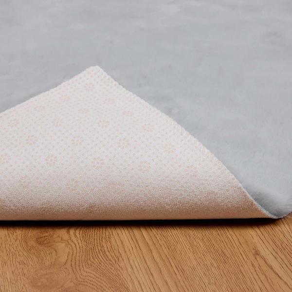 Kunstfell Hasen Teppich Grau 80 x 250 cm Polyester