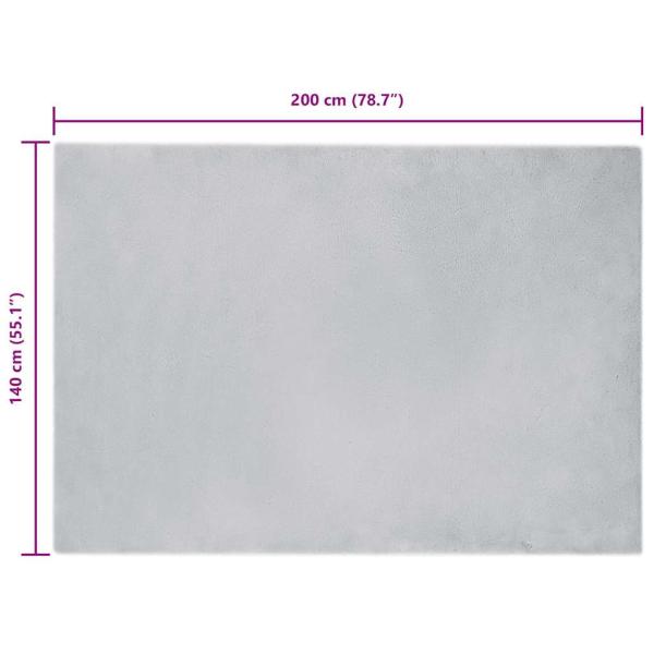 Kunstfell Hasen Teppich Grau 140 x 200 cm Polyester