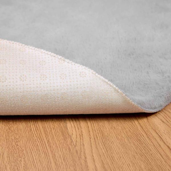 Kunstfell Hasen Teppich Grau Ø 120 cm Polyester