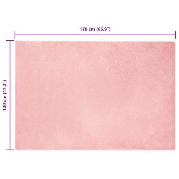 Kunstfell Hasen Teppich Rosa 120 x 170 cm Polyester