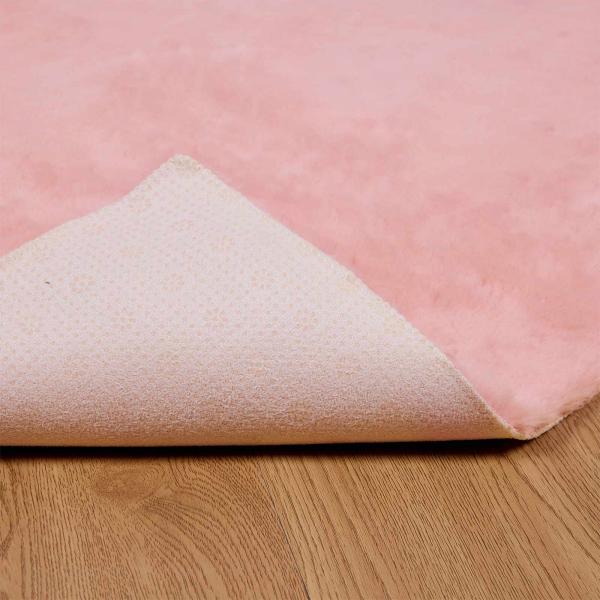 Kunstfell Hasen Teppich Rosa 240 x 240 cm Polyester