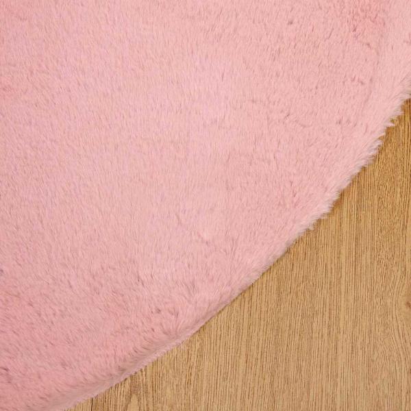 Kunstfell Hasen Teppich Rosa Ø 160 cm Polyester