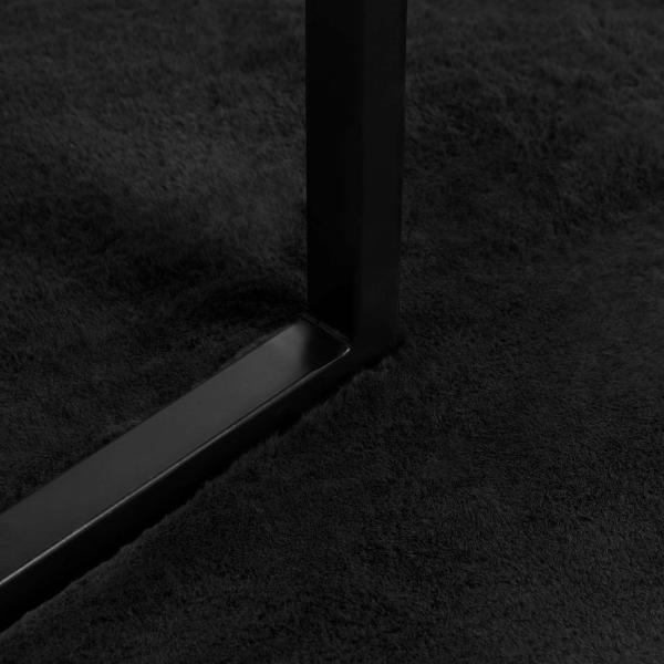 Kunstfell Hasen Teppich Schwarz 80 x 200 cm Polyester