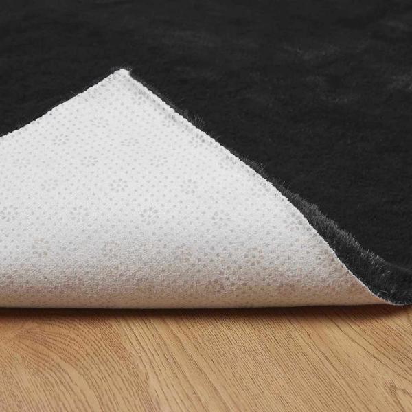 Kunstfell Hasen Teppich Schwarz 200 x 280 cm Polyester