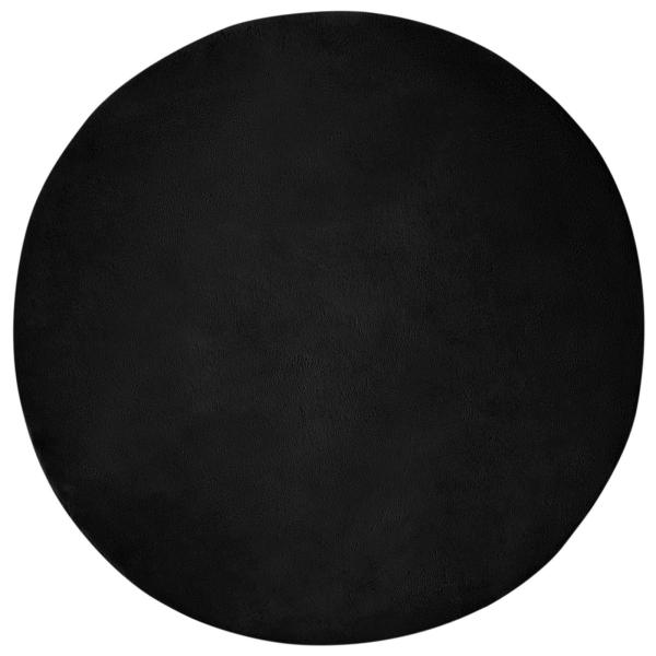 Kunstfell Hasen Teppich Schwarz Ø 120 cm Polyester