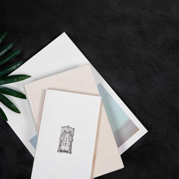 Kunstfell Hasen Teppich Schwarz Ø 200 cm Polyester