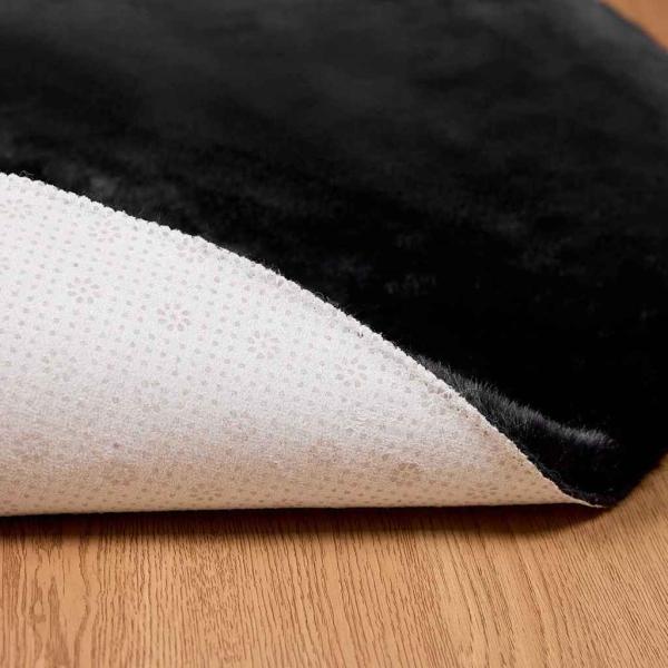 Kunstfell Hasen Teppich Schwarz Ø 200 cm Polyester