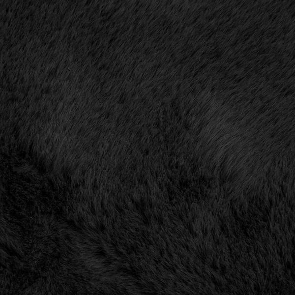 Kunstfell Hasen Teppich Schwarz Ø 200 cm Polyester