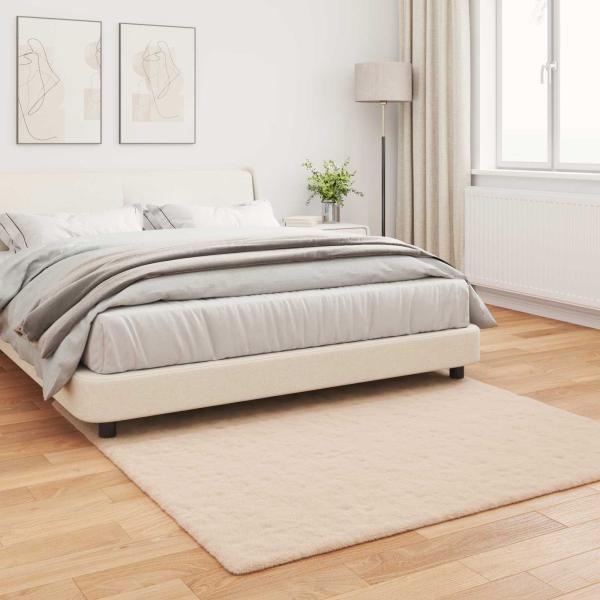 Rutschfester Teppich aus Kunstkaninchenfell OLITE Taupe