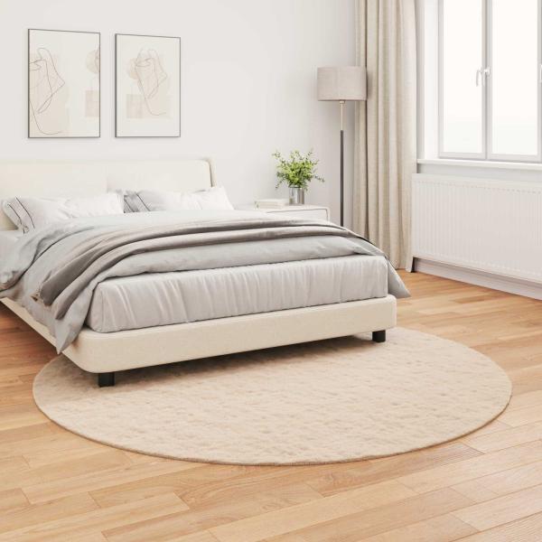 Kunstfell Hasen Teppich Taupe Ø 160 cm Polyester