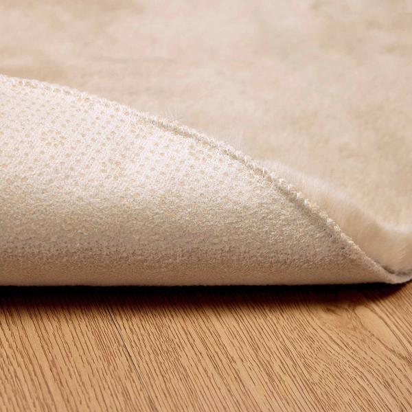 Rutschfester Teppich aus Kunstkaninchenfell OLITE Taupe