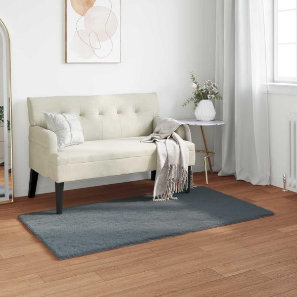 ARDEBO.de - Kunstfell Hasen Teppich Anthrazit 80 x 150 cm Polyester