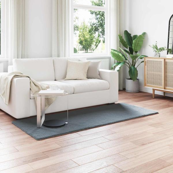 ARDEBO.de - Kunstfell Hasen Teppich Anthrazit 80 x 200 cm Polyester