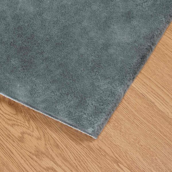 Kunstfell Hasen Teppich Anthrazit 80 x 250 cm Polyester