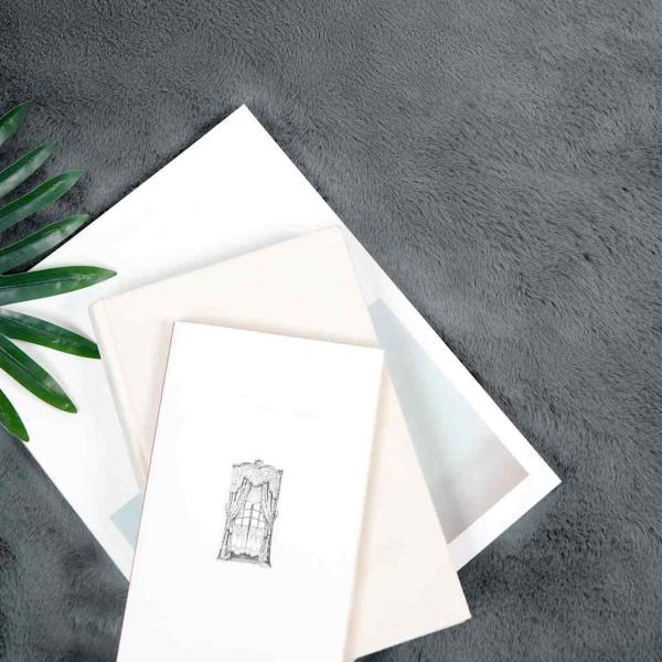 Kunstfell Hasen Teppich Anthrazit 120 x 170 cm Polyester