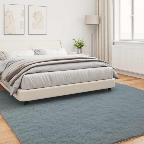 Kunstfell Hasen Teppich Anthrazit 200 x 200 cm Polyester