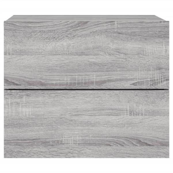 Wand-Nachttische mit LED-Leuchten 2 Stk. Grau Sonoma