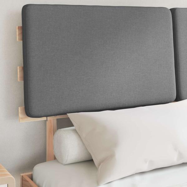 Bettgestell mit gepolstertem Kopfteil Hellgrau 160 x 200 cm