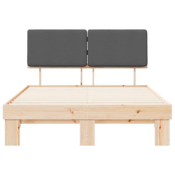 Bettgestell mit gepolstertem Kopfteil Dunkelgrau 160 x 200 cm