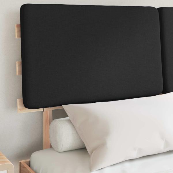 Bettgestell mit gepolstertem Kopfteil Schwarz 160 x 200 cm