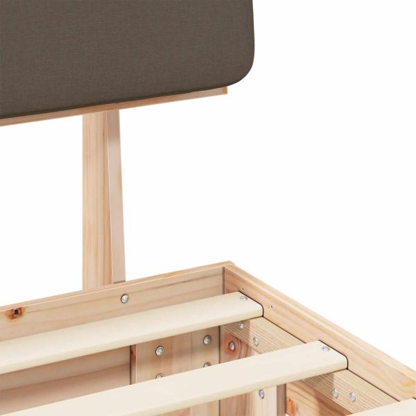 Bettgestell mit gepolstertem Kopfteil Taupe 160 x 200 cm