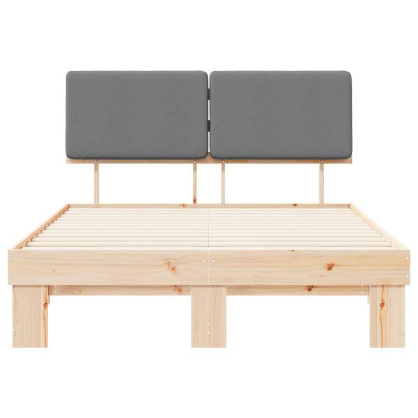 Bettgestell mit gepolstertem Kopfteil Hellgrau 140 x 200 cm