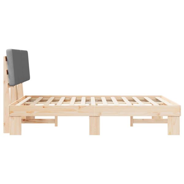 Bettgestell mit gepolstertem Kopfteil Hellgrau 140 x 200 cm