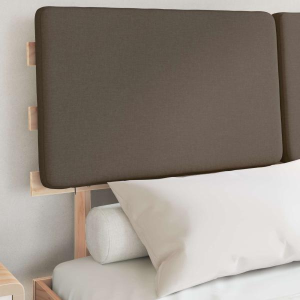 Bettgestell mit gepolstertem Kopfteil Taupe 140 x 190 cm