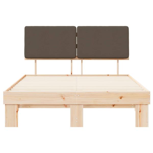 Bettgestell mit gepolstertem Kopfteil Taupe 140 x 190 cm