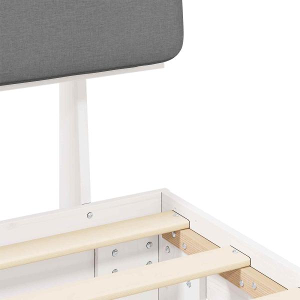 ARDEBO.de - Bettgestell mit gepolstertem Kopfteil Hellgrau 140 x 190 cm