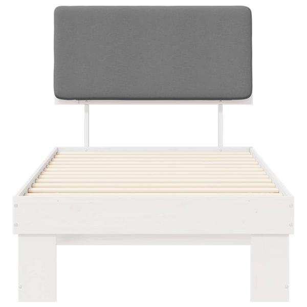 Bettgestell mit gepolstertem Kopfteil Hellgrau 100 x 200 cm