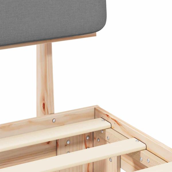 Bettgestell mit gepolstertem Kopfteil Hellgrau 90 x 200 cm