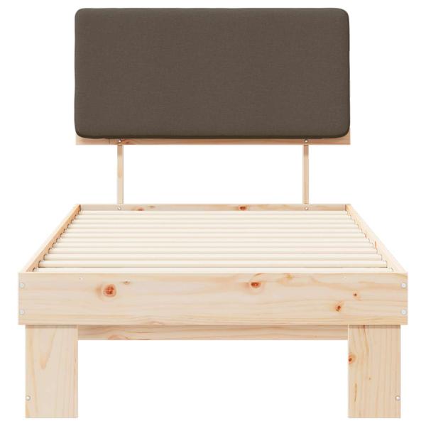 Bettgestell mit gepolstertem Kopfteil Taupe 90 x 190 cm