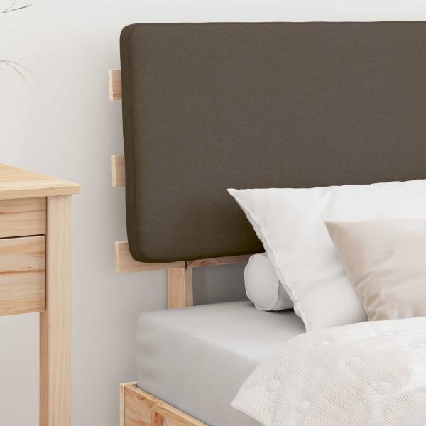 Bettgestell mit gepolstertem Kopfteil Taupe 75 x 190 cm