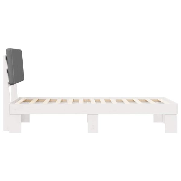 Bettgestell mit gepolstertem Kopfteil Hellgrau 75 x 190 cm