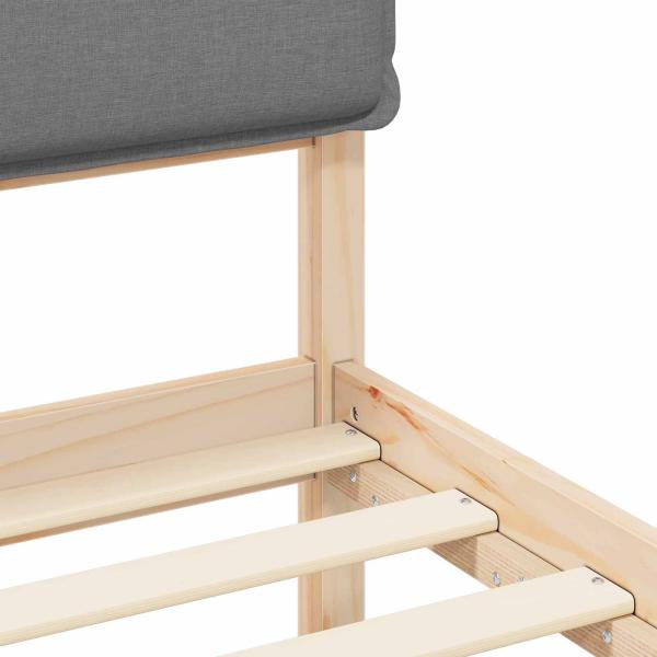 Bettgestell mit gepolstertem Kopfteil Hellgrau 180 x 200 cm