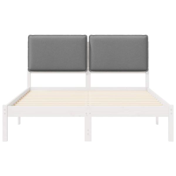 Bettgestell mit gepolstertem Kopfteil Hellgrau 150 x 200 cm