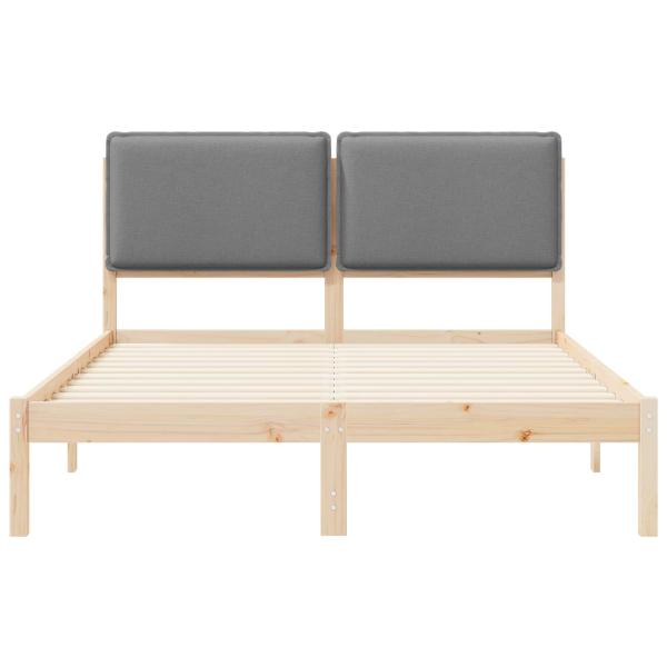 Bettgestell mit gepolstertem Kopfteil Hellgrau 140 x 190 cm