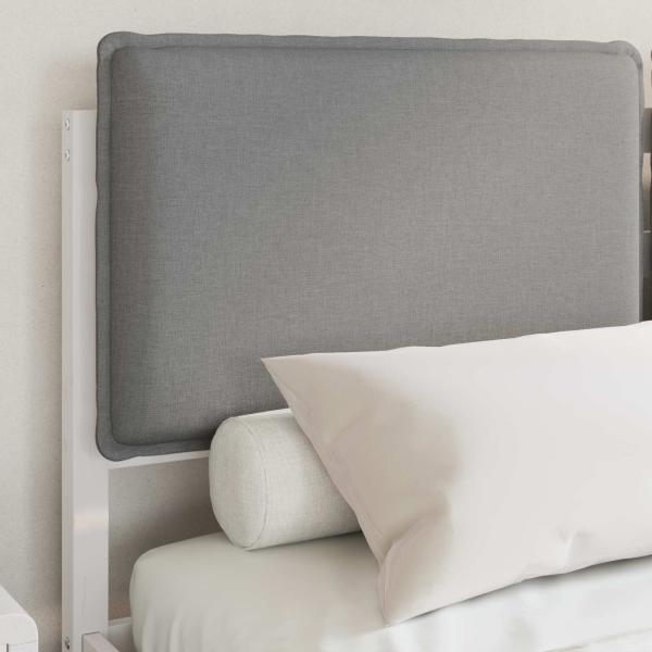 ARDEBO.de - Bettgestell mit gepolstertem Kopfteil Hellgrau 140 x 190 cm