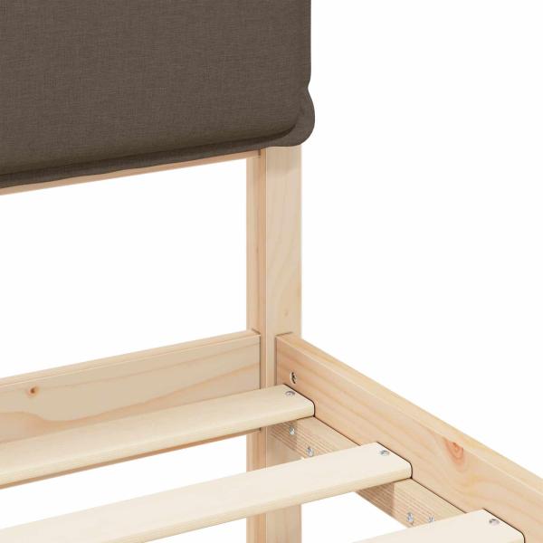ARDEBO.de - Bettgestell mit gepolstertem Kopfteil Taupe 120 x 190 cm