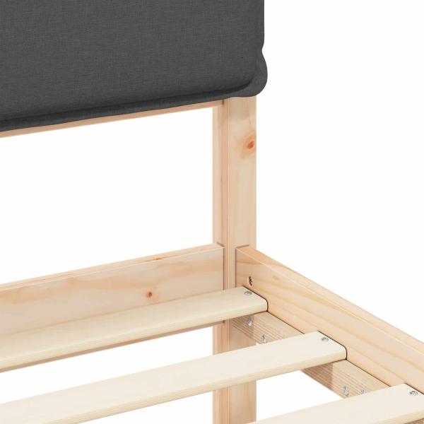 Bettgestell mit gepolstertem Kopfteil Dunkelgrau 100 x 200 cm