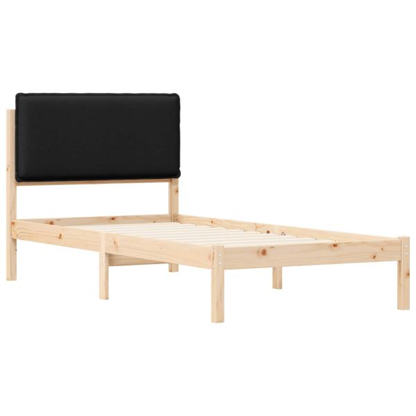 Bettgestell mit gepolstertem Kopfteil Schwarz 100 x 200 cm